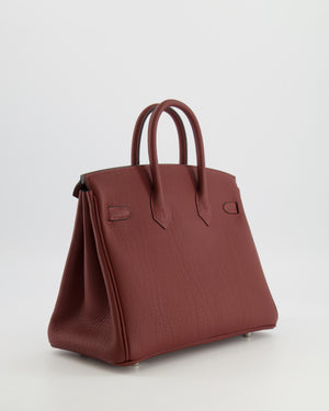 Hermès Birkin 25 Retourne Bag in Rouge H Veau Togo Leather with Palladium Hardware
