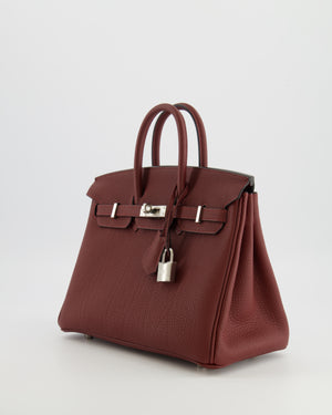 Hermès Birkin 25 Retourne Bag in Rouge H Veau Togo Leather with Palladium Hardware