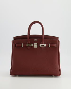 Hermès Birkin 25 Retourne Bag in Rouge H Veau Togo Leather with Palladium Hardware