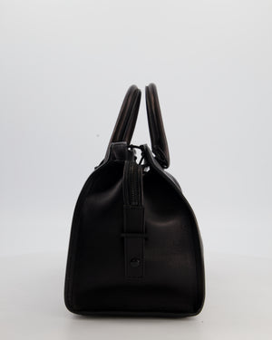Saint Laurent Black Small Monogram Cabas Satchel Bag in Calfskin Leather and Black Hardware
