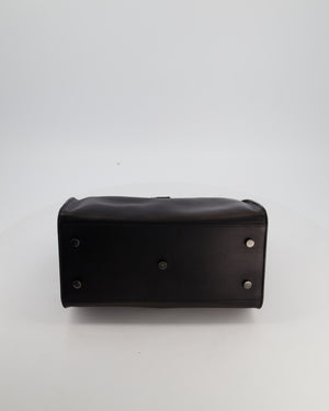 Saint Laurent Black Small Monogram Cabas Satchel Bag in Calfskin Leather and Black Hardware