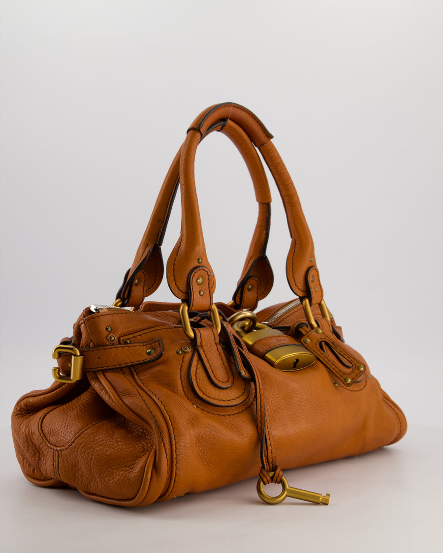 *HOT* Chloe Brown Vintage Paddington Bag in Grained Calfskin Leather with Gold Hardware