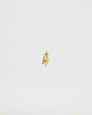 Chanel Vintage Gold-Plated Clip-on Earrings with a Simulated Pearl Centre