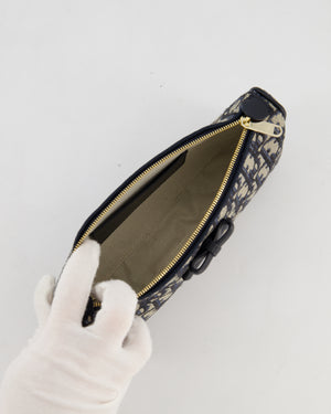 *CURRENT SEASON* Christian Dior Oblique Bow Pouch with Chain in Blue Oblique Jacquard