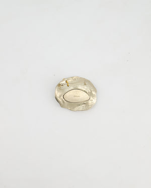Schiaparelli Crystal and Resin Visage Brooch Palladium-Plated and Gold-Tone Metal