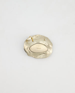 Schiaparelli Crystal and Resin Visage Brooch Palladium-Plated and Gold-Tone Metal