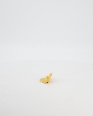 Schiaparelli Hammered Gold Brass Mouth Brooch with Logo