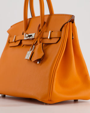 Hermès Birkin 25 Retourne Bag in Orange Swift Leather with Palladium Hardware