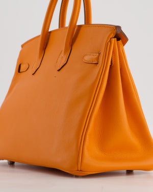 Hermès Birkin 25 Retourne Bag in Orange Swift Leather with Palladium Hardware