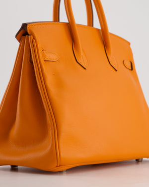 Hermès Birkin 25 Retourne Bag in Orange Swift Leather with Palladium Hardware