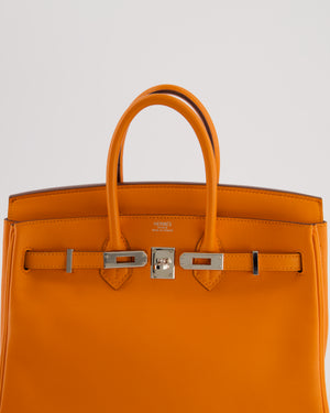 Hermès Birkin 25 Retourne Bag in Orange Swift Leather with Palladium Hardware