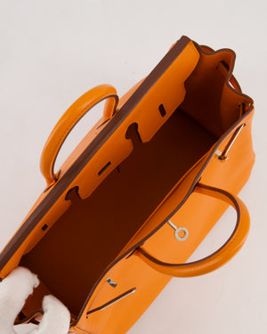 Hermès Birkin 25 Retourne Bag in Orange Swift Leather with Palladium Hardware