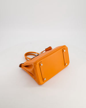 Hermès Birkin 25 Retourne Bag in Orange Swift Leather with Palladium Hardware