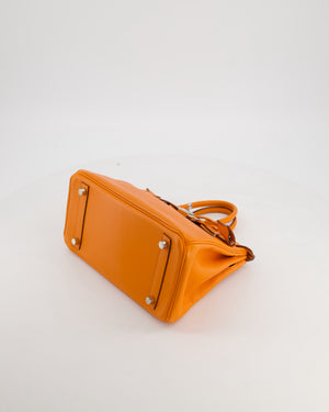 Hermès Birkin 25 Retourne Bag in Orange Swift Leather with Palladium Hardware