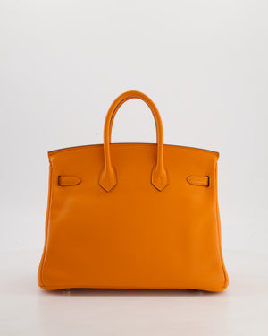 Hermès Birkin 25 Retourne Bag in Orange Swift Leather with Palladium Hardware