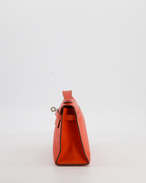 Hermès Kelly Pochette Bag in Capucine Swift Leather with Palladium Hardware