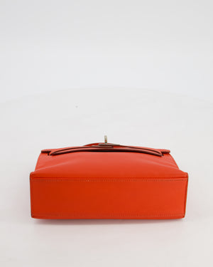 Hermès Kelly Pochette Bag in Capucine Swift Leather with Palladium Hardware