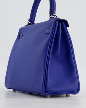Hermès Kelly 25 Retourne Bag in Bleu France Swift Leather Bleu with Palladium Hardware