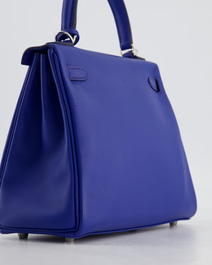 Hermès Kelly 25 Retourne Bag in Bleu France Swift Leather Bleu with Palladium Hardware