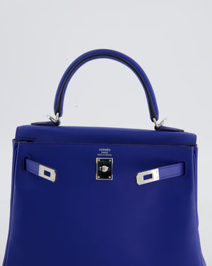 Hermès Kelly 25 Retourne Bag in Bleu France Swift Leather Bleu with Palladium Hardware