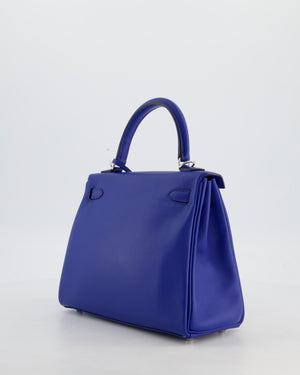 Hermès Kelly 25 Retourne Bag in Bleu France Swift Leather Bleu with Palladium Hardware