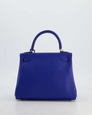 Hermès Kelly 25 Retourne Bag in Bleu France Swift Leather Bleu with Palladium Hardware