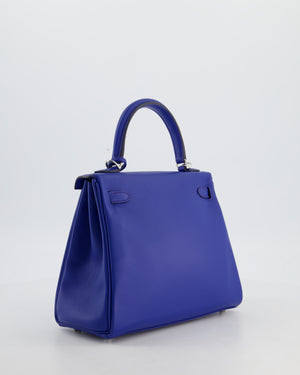 Hermès Kelly 25 Retourne Bag in Bleu France Swift Leather Bleu with Palladium Hardware