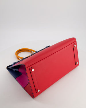*BLUE BOX* Hermès Birkin 35 Sunset Sellier Bag in Abricot, Agate, Magnolia & Rouge Casaque Epsom Leather with Palladium Hardware