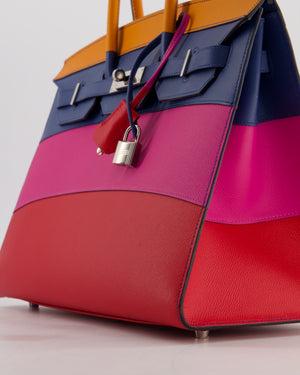 *BLUE BOX* Hermès Birkin 35 Sunset Sellier Bag in Abricot, Agate, Magnolia & Rouge Casaque Epsom Leather with Palladium Hardware