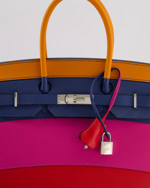 *BLUE BOX* Hermès Birkin 35 Sunset Sellier Bag in Abricot, Agate, Magnolia & Rouge Casaque Epsom Leather with Palladium Hardware