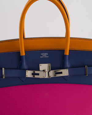 *BLUE BOX* Hermès Birkin 35 Sunset Sellier Bag in Abricot, Agate, Magnolia & Rouge Casaque Epsom Leather with Palladium Hardware