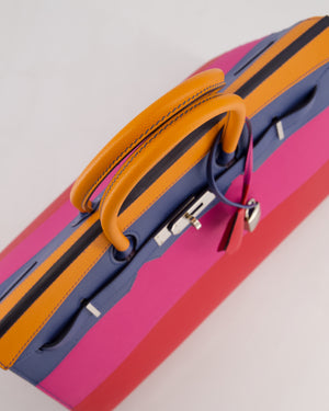 *BLUE BOX* Hermès Birkin 35 Sunset Sellier Bag in Abricot, Agate, Magnolia & Rouge Casaque Epsom Leather with Palladium Hardware