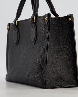 Louis Vuitton Black On the Go Small BB Tote in Empreinte Monogram Leather with Gold Hardware