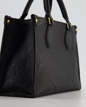 Louis Vuitton Black On the Go Small BB Tote in Empreinte Monogram Leather with Gold Hardware