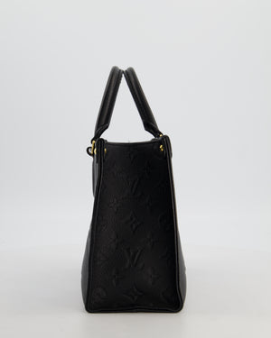 Louis Vuitton Black On the Go Small BB Tote in Empreinte Monogram Leather with Gold Hardware