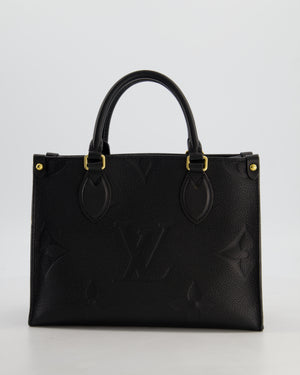 Louis Vuitton Black On the Go Small BB Tote in Empreinte Monogram Leather with Gold Hardware