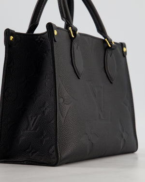 Louis Vuitton Black On the Go Small BB Tote in Empreinte Monogram Leather with Gold Hardware