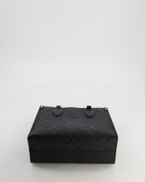 Louis Vuitton Black On the Go Small BB Tote in Empreinte Monogram Leather with Gold Hardware