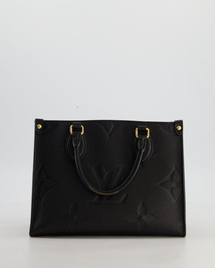 Louis Vuitton Black On the Go Small BB Tote in Empreinte Monogram Leather with Gold Hardware