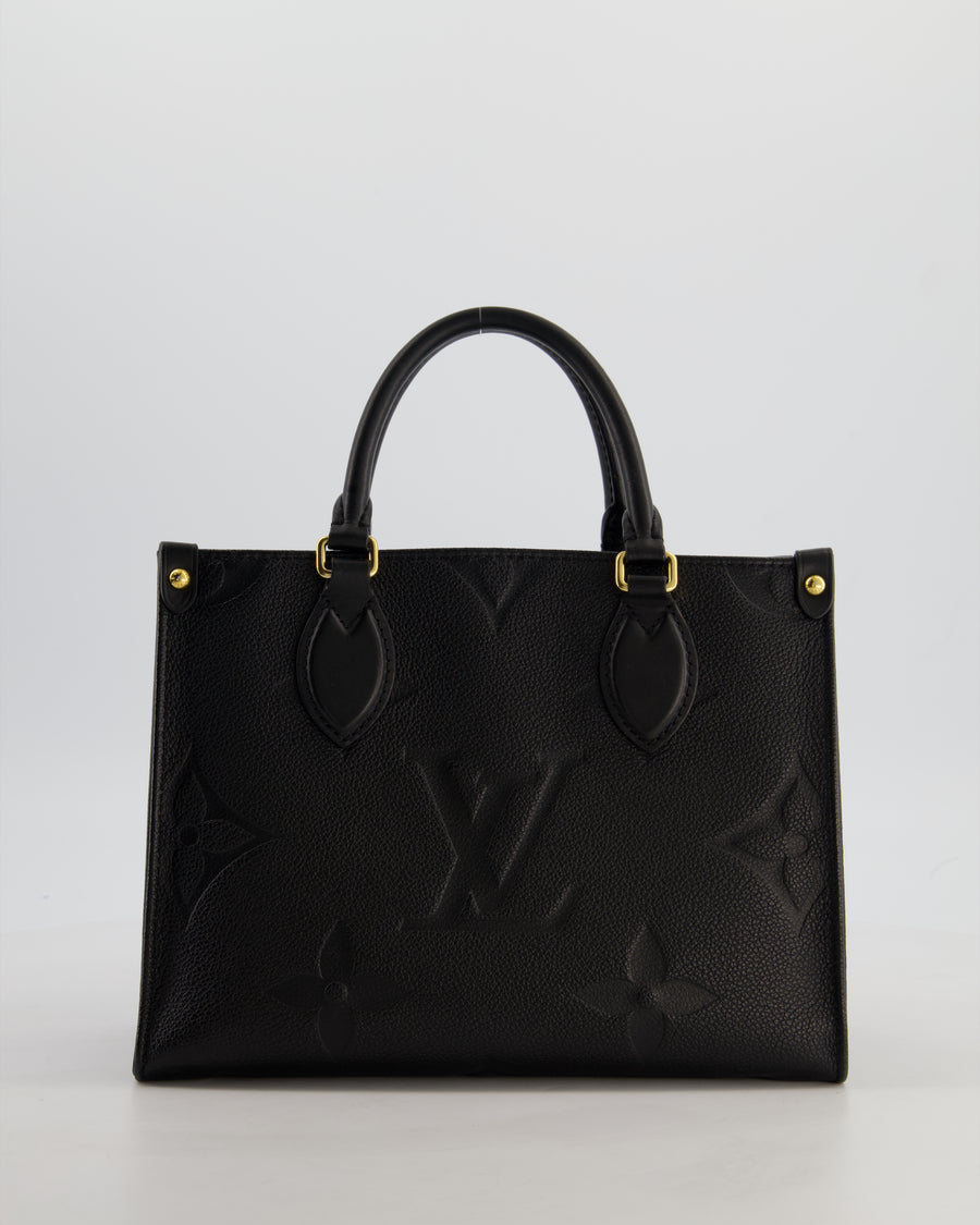 Louis Vuitton Black On the Go Small BB Tote in Empreinte Monogram Leather with Gold Hardware