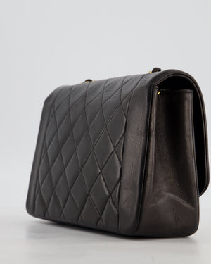 Chanel Vintage Espresso Brown Medium Diana Flap Bag in Lambskin Leather with 24K Gold Hardware