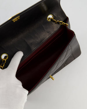 Chanel Vintage Espresso Brown Medium Diana Flap Bag in Lambskin Leather with 24K Gold Hardware