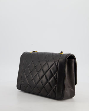 Chanel Vintage Espresso Brown Medium Diana Flap Bag in Lambskin Leather with 24K Gold Hardware