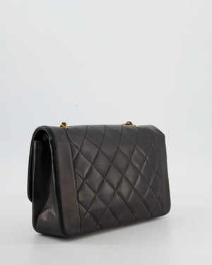 Chanel Vintage Espresso Brown Medium Diana Flap Bag in Lambskin Leather with 24K Gold Hardware