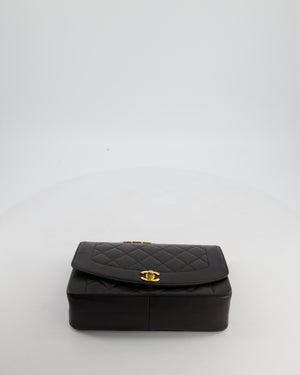 Chanel Vintage Espresso Brown Medium Diana Flap Bag in Lambskin Leather with 24K Gold Hardware