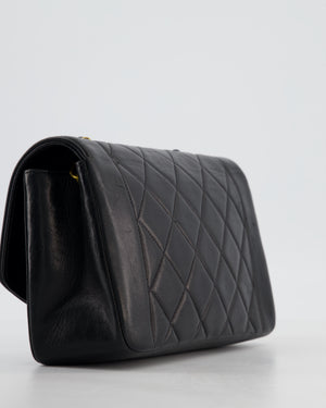 Chanel Vintage Black Small Diana Flap Bag in Lambskin Leather with 24K Gold Hardware