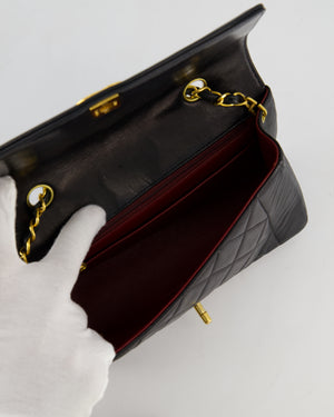 Chanel Vintage Black Small Diana Flap Bag in Lambskin Leather with 24K Gold Hardware