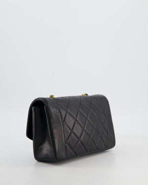Chanel Vintage Black Small Diana Flap Bag in Lambskin Leather with 24K Gold Hardware