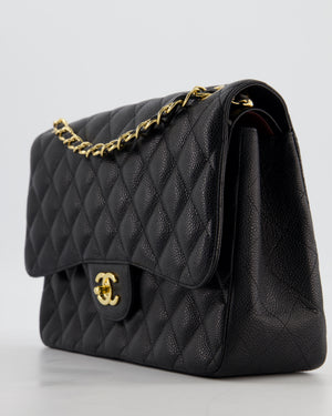 Chanel Jumbo Classic Double Flap Bag in Black Caviar Leather with Gold Hardware RRP £9,540