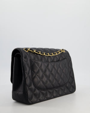 Chanel Jumbo Classic Double Flap Bag in Black Caviar Leather with Gold Hardware RRP £9,540